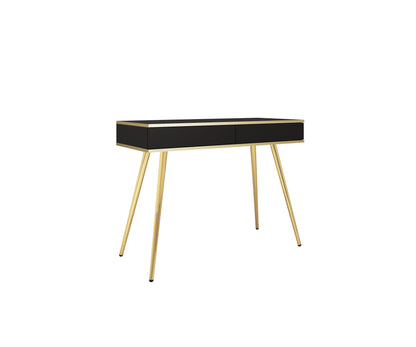 Oro T102 Vanity Table – Black with Gold Legs