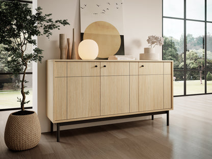 PI Japandi Three-Door K154 Sideboard in Oak Linea