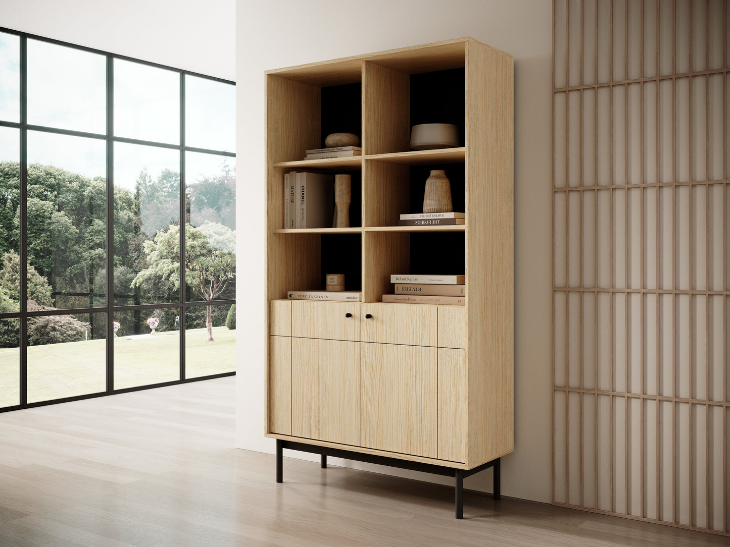 PI Japandi R104 Bookcase Oak Linea