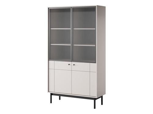 PI Japandi Bookcase with Glass Front WT104 in Cashmere