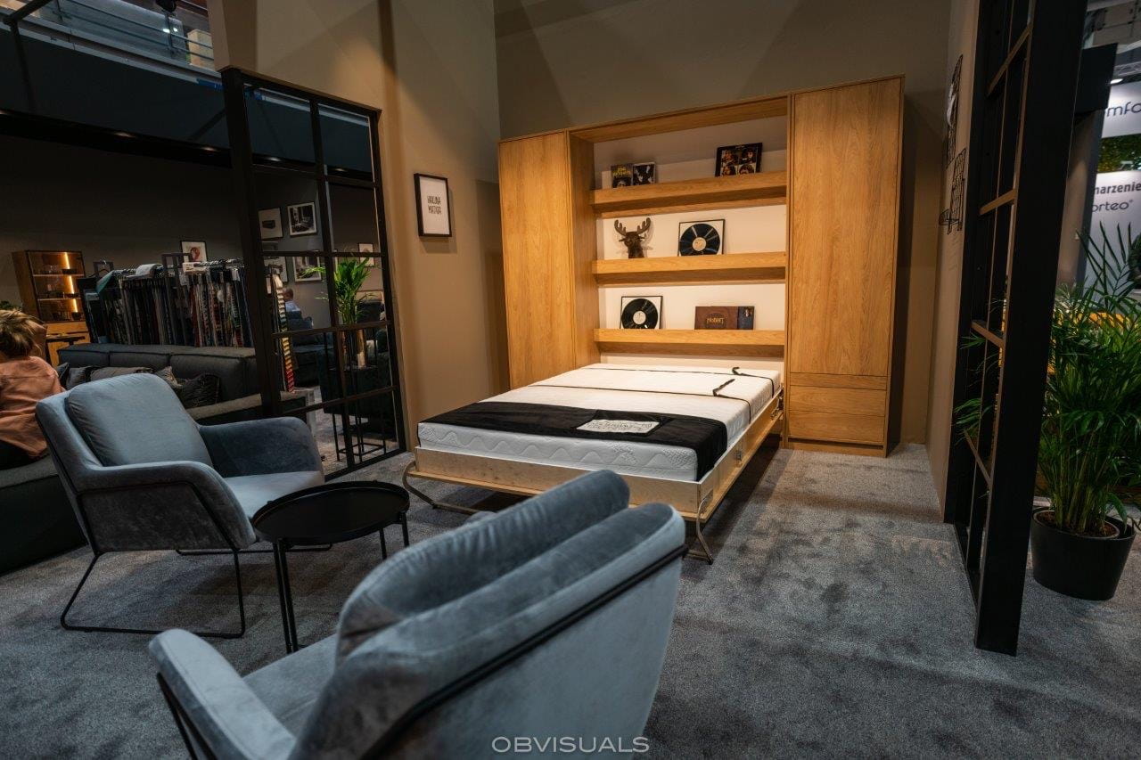 Customizable Murphy Bed Basic Vertical Furniture Set Sonoma Oak 90, 120, 140 x 200 cm