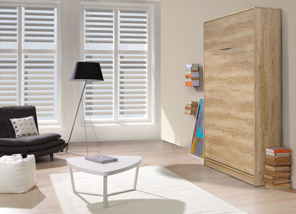 Customizable Murphy Bed Basic Vertical Furniture Set Sonoma Oak 90, 120, 140 x 200 cm
