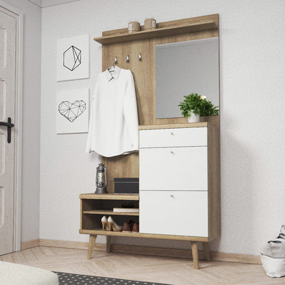 PRIMO 12 Hallway Wardrobe Riviera Oak / White