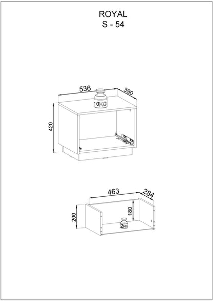 Royal Nightstand - Compact Elegance for Your Bedroom