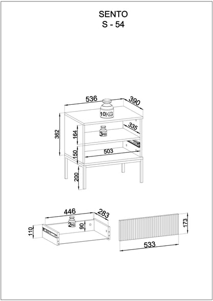 Sento Nightstand - Modern Simplicity with Functional Elegance Cashmere