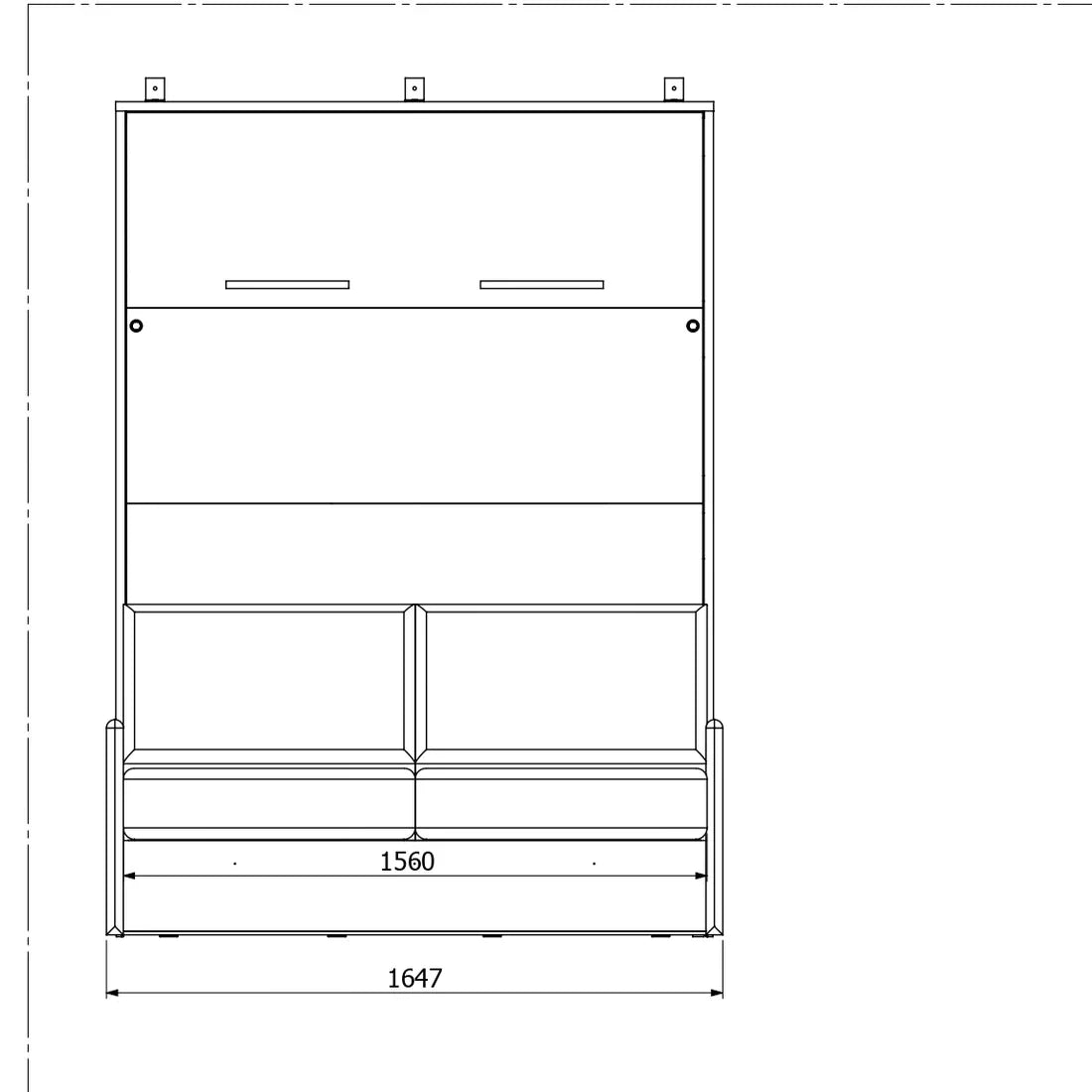 Genius Murphy Bed with Sofa Lancelot Oak 140 x 200 cm, LED Lighting