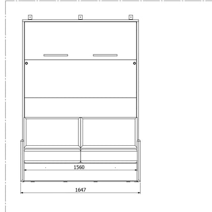 Genius Murphy Bed with Sofa Lancelot Oak 140 x 200 cm, LED Lighting
