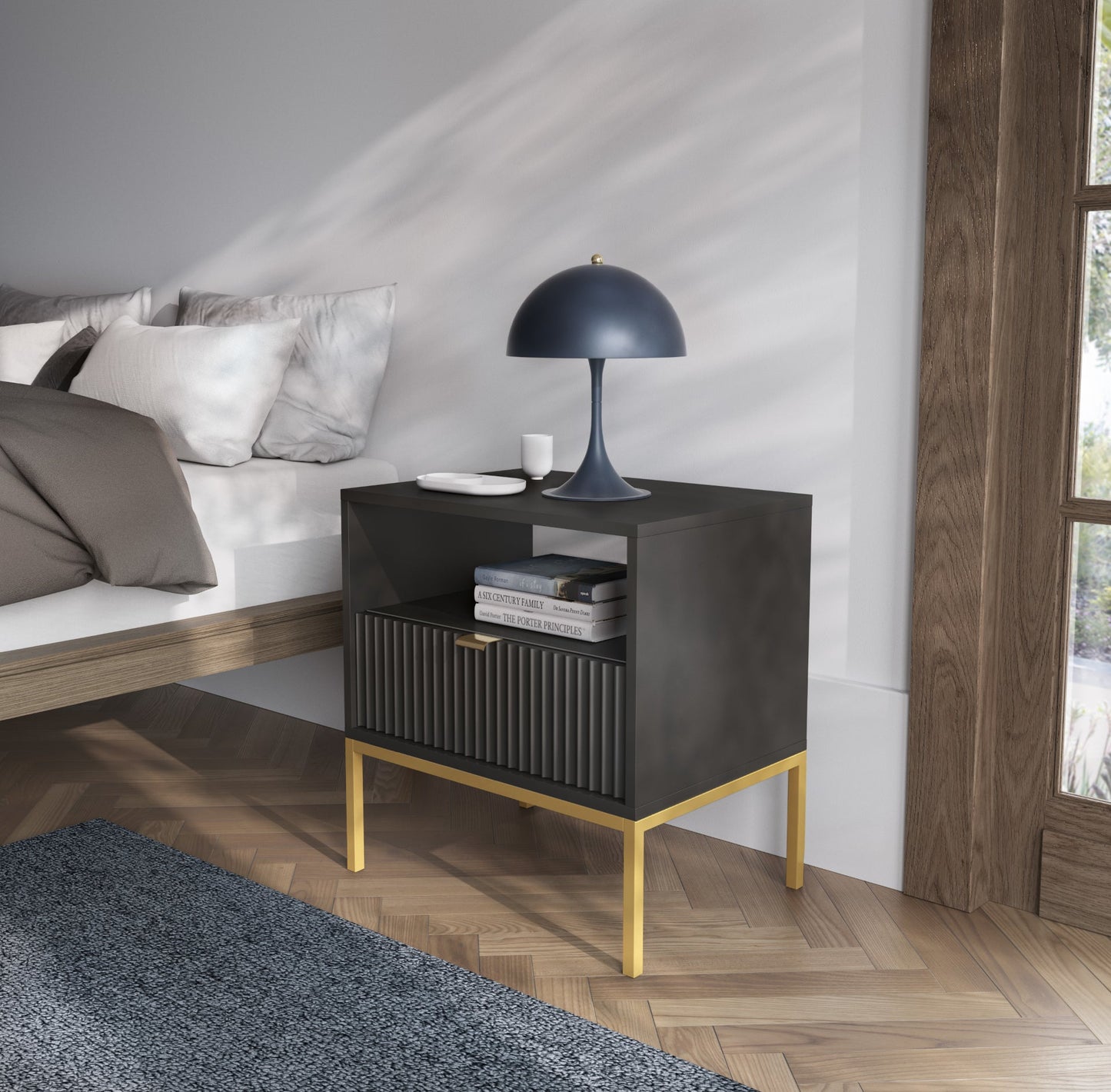 Nova Nightstand Black - Modern Elegance for Your Bedroom