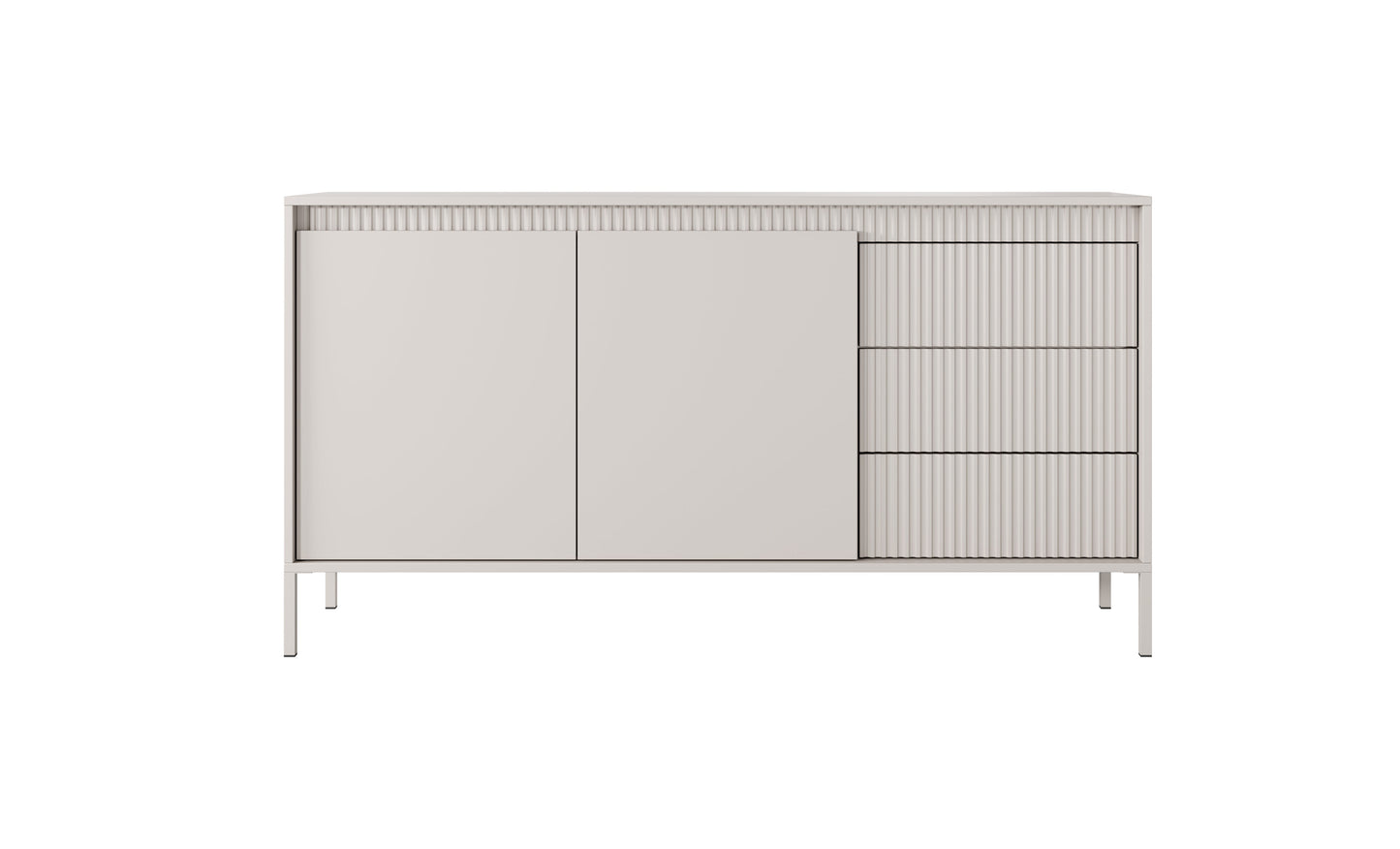 Lask Senso – Sideboard 153 cm Beige (2 Doors, 3 Drawers)