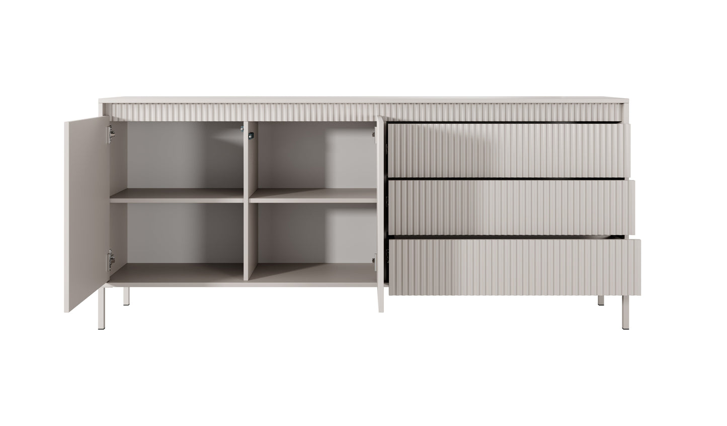 Lask Senso – Sideboard 187 cm Beige (2 Doors, 3 Drawers)