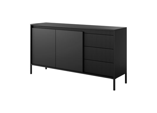Lask Senso – Sideboard 153 cm Black (2 Doors, 3 Drawers)