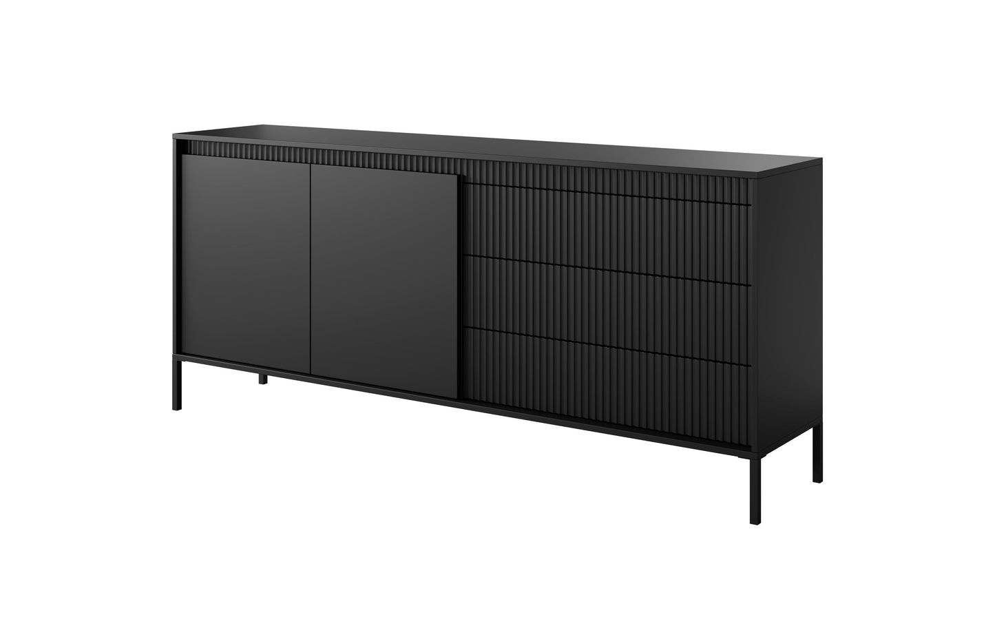 Lask Senso – Sideboard 187 cm Black (2 Doors, 3 Drawers)