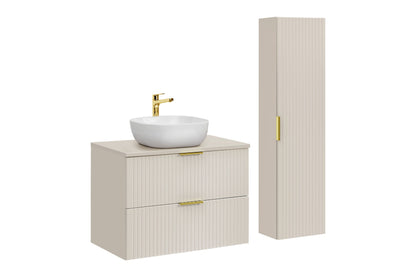 Adel Cashmere Gold Handle Bathroom with High Cabinet Smile 60 cm SSET-ADC B