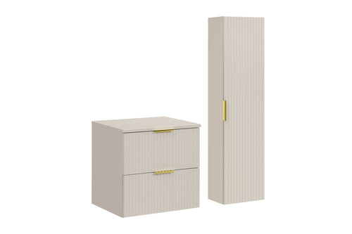 Adel Cashmere Gold Handle Bathroom with High Cabinet 60 cm SSET-ADC B
