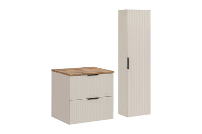 Adel Cashmere Bathroom Black Handle with High Cabinet 60 cm SET-ADC B WOTAN