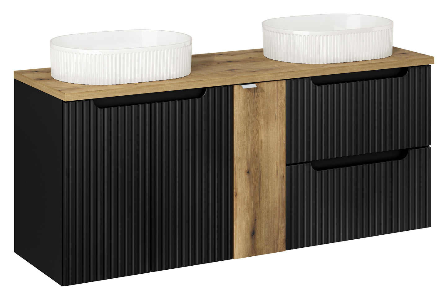 Nova Black 140CM Bathroom Set with High Cabinet SET-NOB B OAK UN BEYOND 5 WH