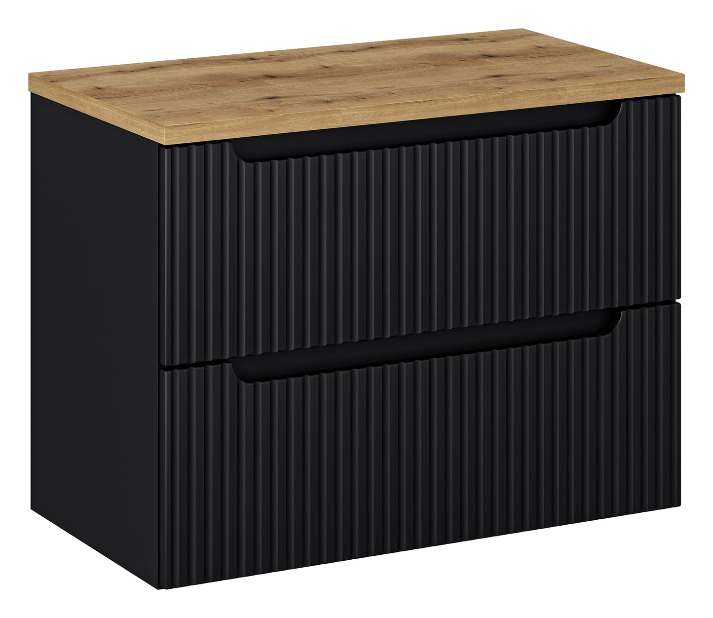 Nova Black 80cm Bathroom Sett with Drawers SET-NOB B OAK UN BEYOND 5 BL