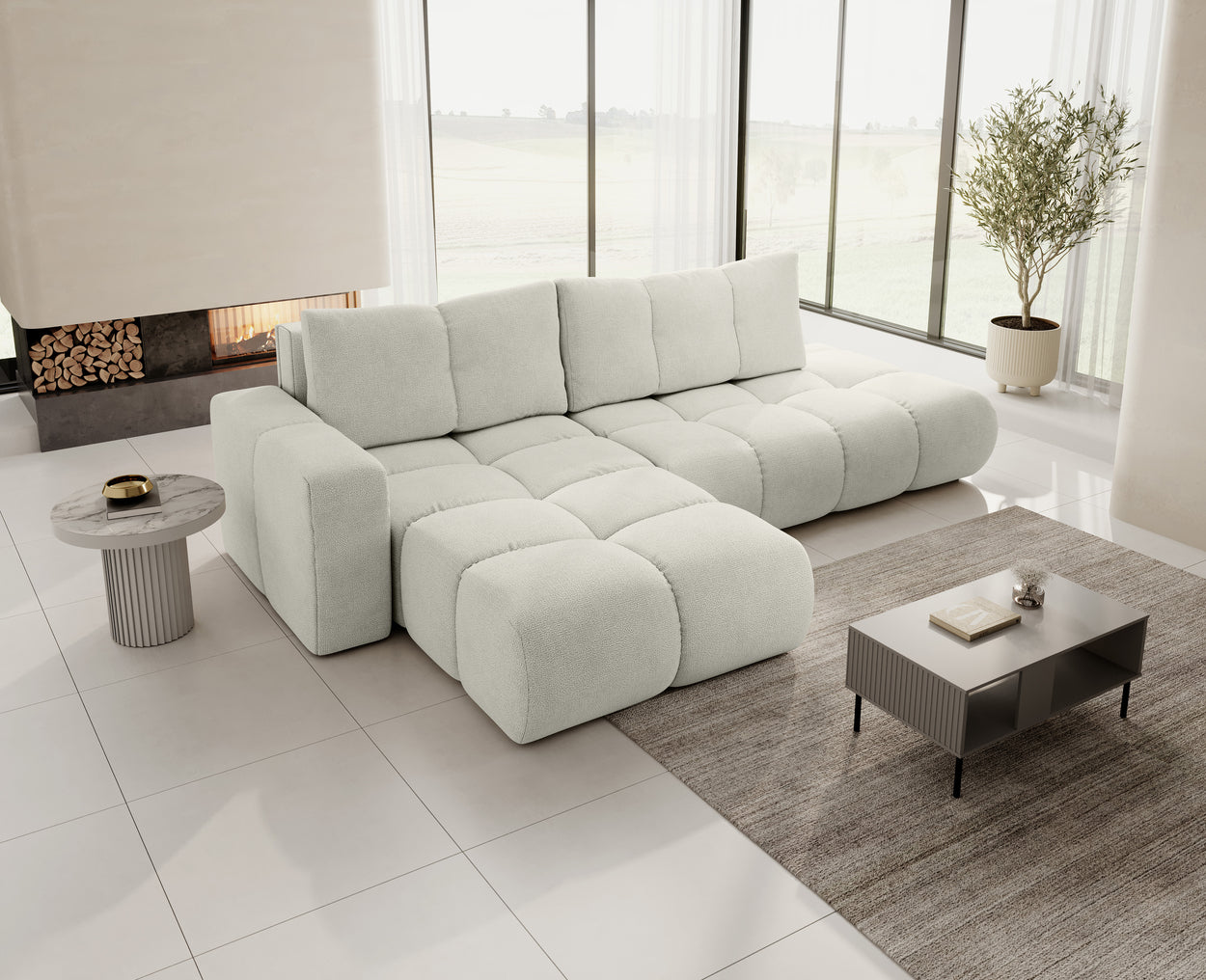 Lask SOHO Corner Sofa Bed with Storage – 286 x 177 cm – Left or Right Configuration