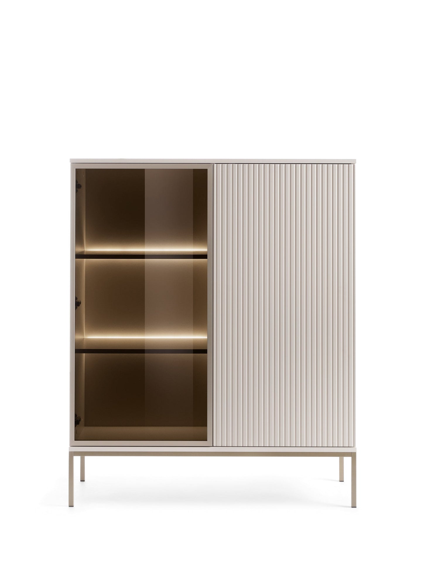 Sento Display Cabinet - Compact Elegance with Functional Design Cashemere