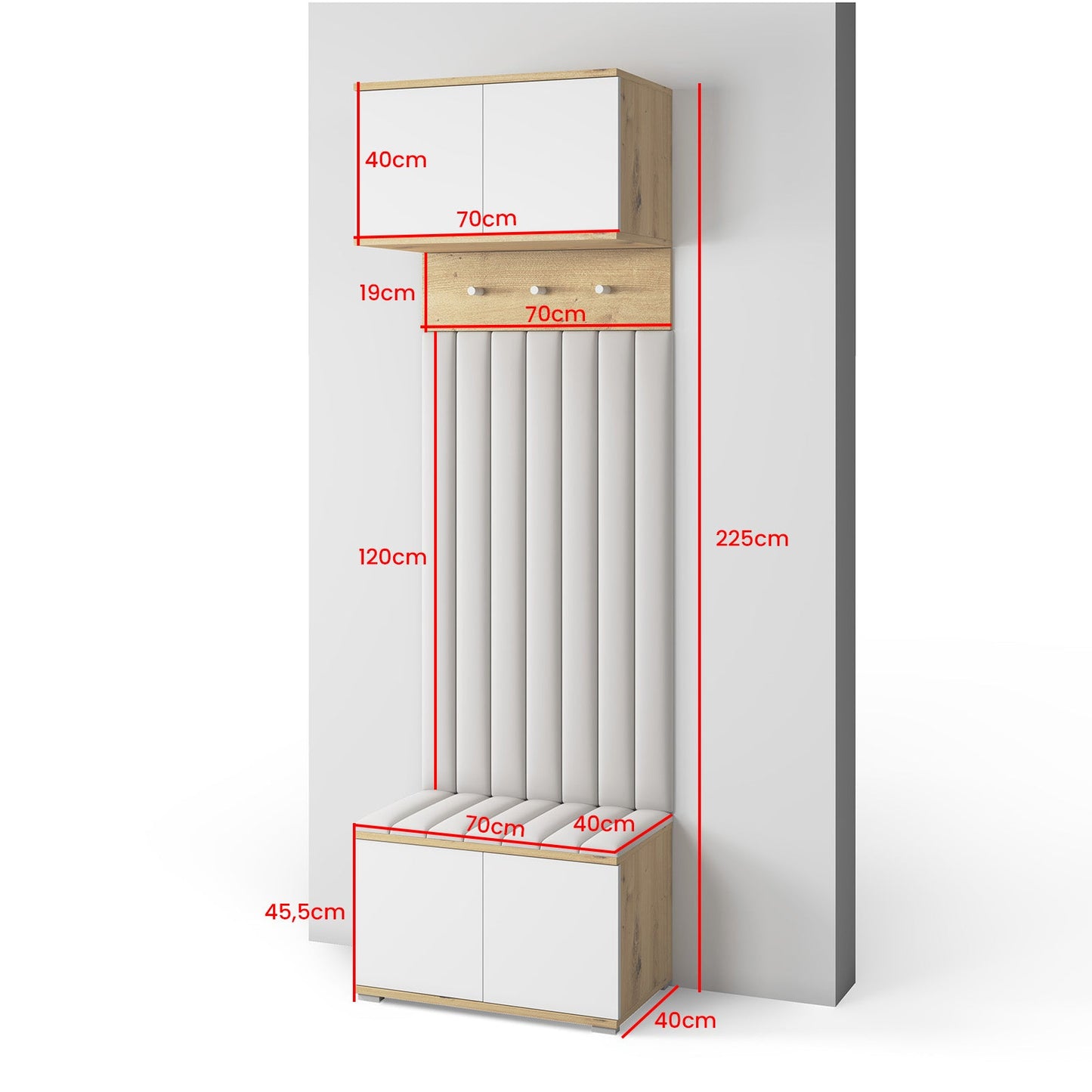 PK Sevilla 11 Hallway Wardrobe - Upholstered Panels in Various Colours