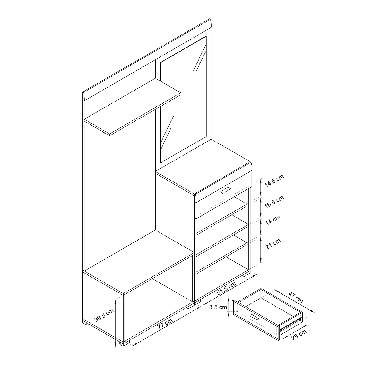 STELLA Wardrobe – White / Oak Riviera