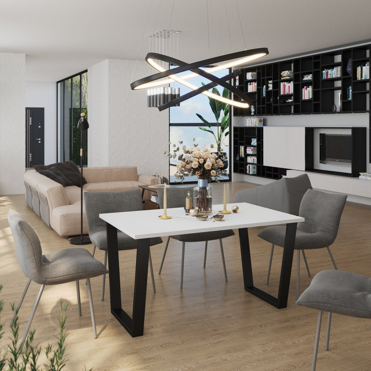 LE Cezar Dining Table – White 138 x 90 cm