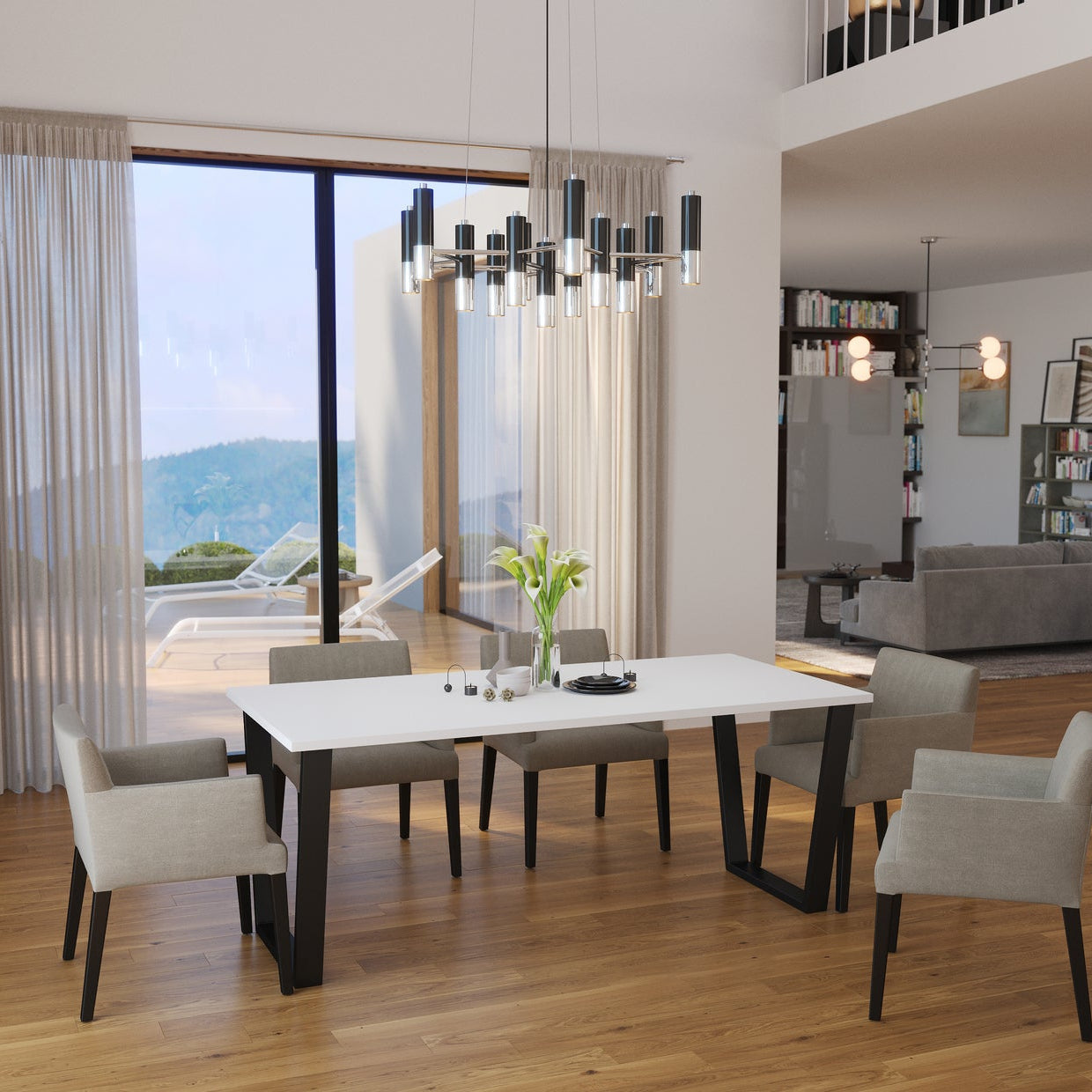 LE Cezar Dining Table – White 185 x 90 cm