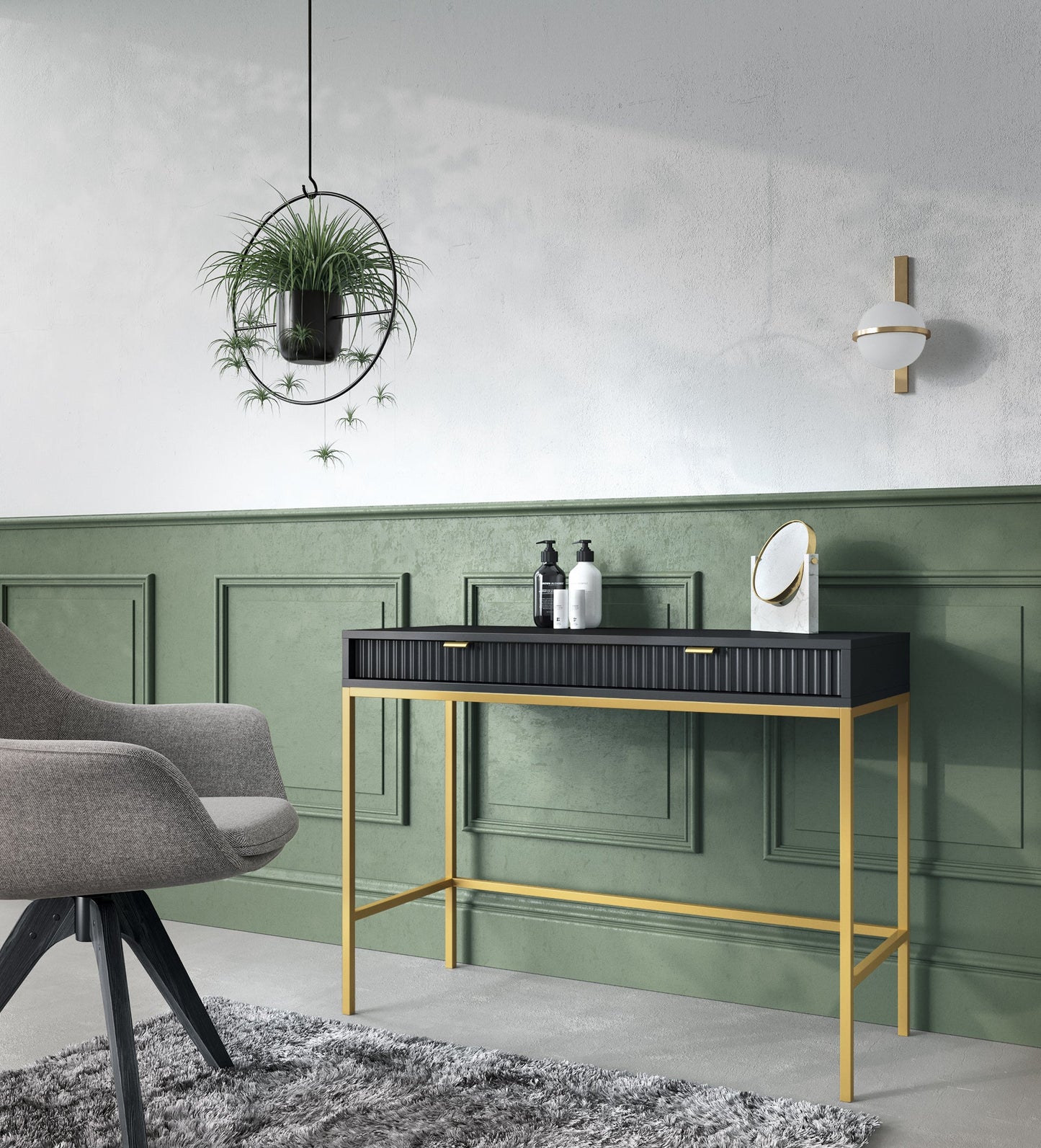 Nova Vanity Table Black - A Fusion of Modern Elegance and Practical Storage