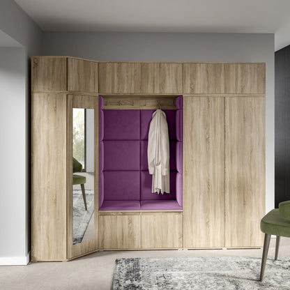 PK Emi 39 Hallway Wardrobe Sonoma Oak - Upholstered Panels in Various Colours