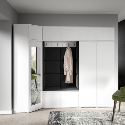 PK Emi 39 Hallway Wardrobe White - Upholstered Panels in Various Colours
