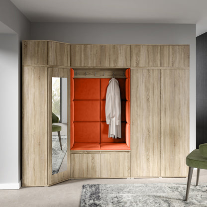 PK Emi 39 Hallway Wardrobe Sonoma Oak - Upholstered Panels in Various Colours