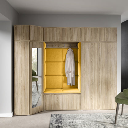 PK Emi 39 Hallway Wardrobe Sonoma Oak - Upholstered Panels in Various Colours