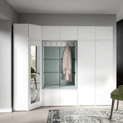 PK Emi 39 Hallway Wardrobe White - Upholstered Panels in Various Colours
