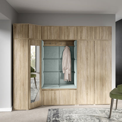 PK Emi 39 Hallway Wardrobe Sonoma Oak - Upholstered Panels in Various Colours