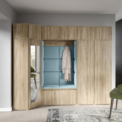 PK Emi 39 Hallway Wardrobe Sonoma Oak - Upholstered Panels in Various Colours