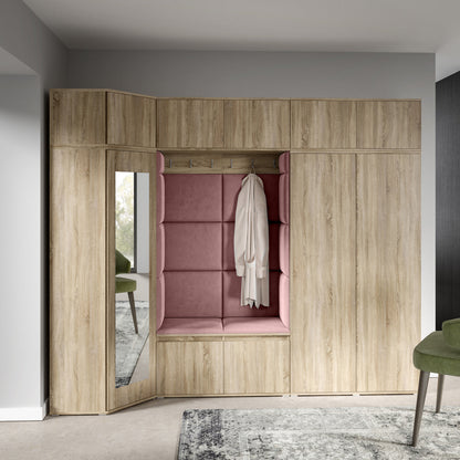 PK Emi 39 Hallway Wardrobe Sonoma Oak - Upholstered Panels in Various Colours
