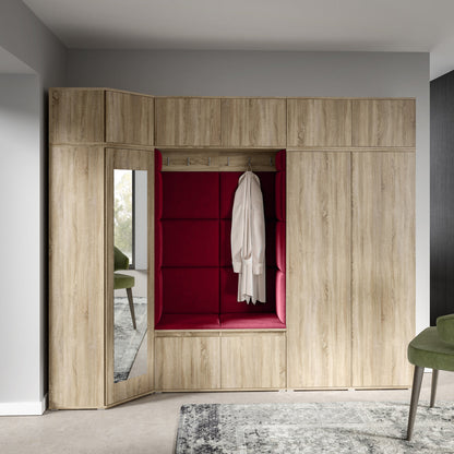PK Emi 39 Hallway Wardrobe Sonoma Oak - Upholstered Panels in Various Colours