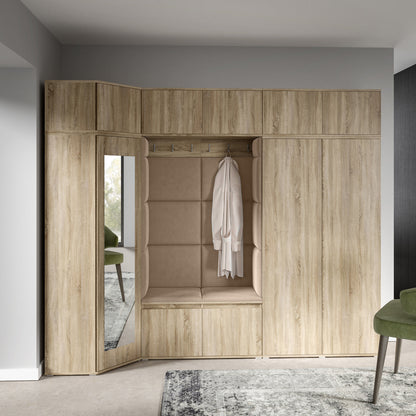 PK Emi 39 Hallway Wardrobe Sonoma Oak - Upholstered Panels in Various Colours