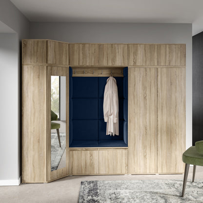 PK Emi 39 Hallway Wardrobe Sonoma Oak - Upholstered Panels in Various Colours