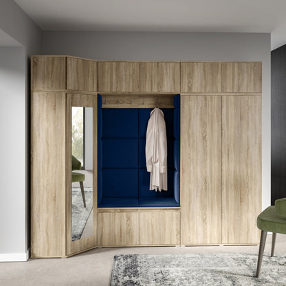 PK Emi 39 Hallway Wardrobe Sonoma Oak - Upholstered Panels in Various Colours