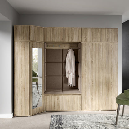 PK Emi 39 Hallway Wardrobe Sonoma Oak - Upholstered Panels in Various Colours