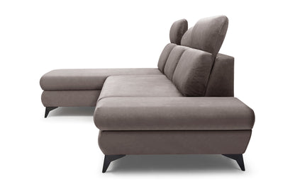 Lask TITAN Corner Sofa with Wooden Shelf & Adjustable Headrests – 280 x 166 cm – Left or Right Configuration