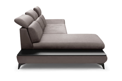 Lask TITAN Corner Sofa with Wooden Shelf & Adjustable Headrests – 280 x 166 cm – Left or Right Configuration