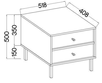 LE Tokyo Nightstand 801 - Black Graphite