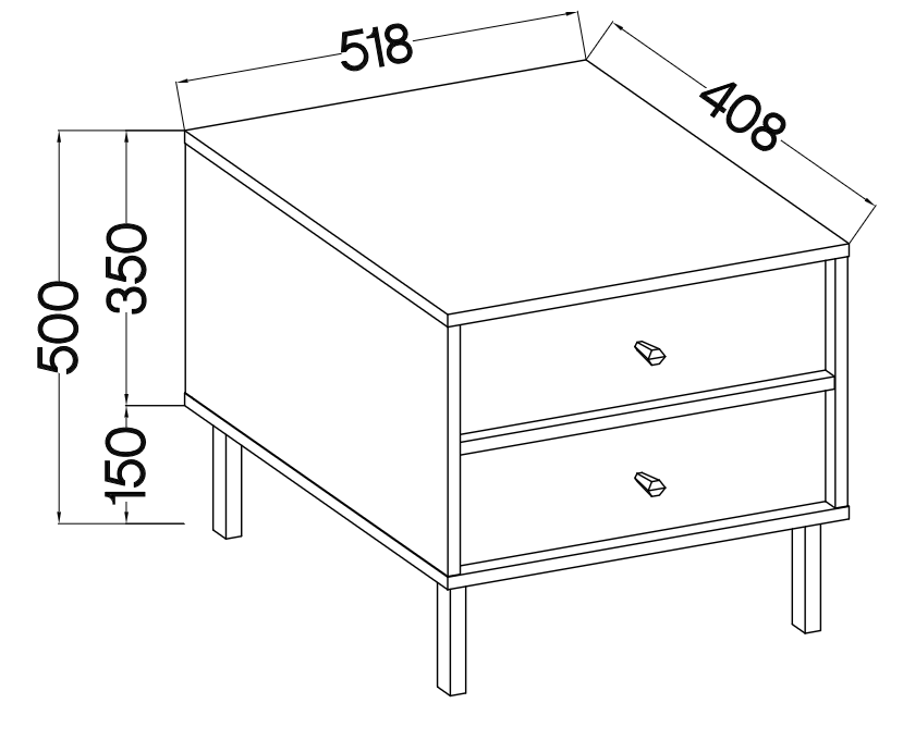 LE Tokyo Nightstand 801 - Eucalyptus Green