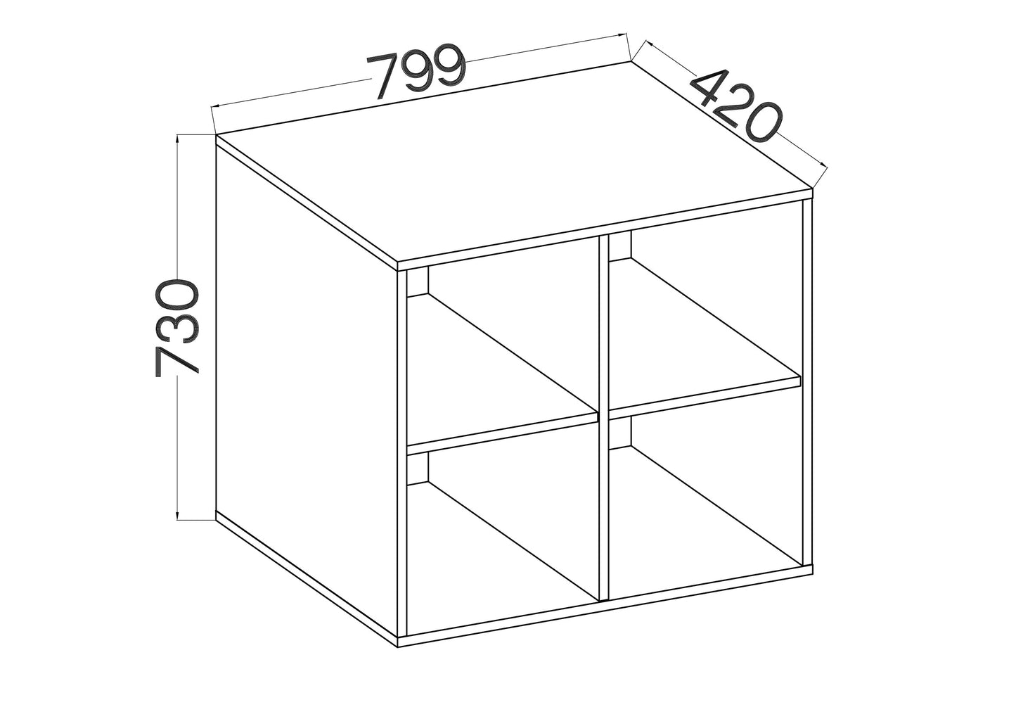 LE Malta 103 Upper Cabinet/Bookcase in Artisan Oak