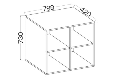 LE Malta 103 Upper Cabinet/Bookcase in Artisan Oak