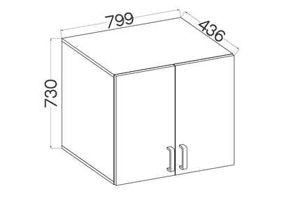 LE Malta 104 2F Upper Cabinet in Light Grey & Artisan Oak