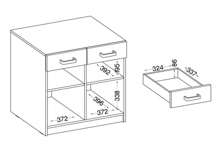 LE Malta 105 2F 2S Lower Cabinet in Light Grey