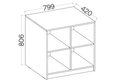 LE Malta 101 Lower Cabinet/Bookcase in Artisan Oak